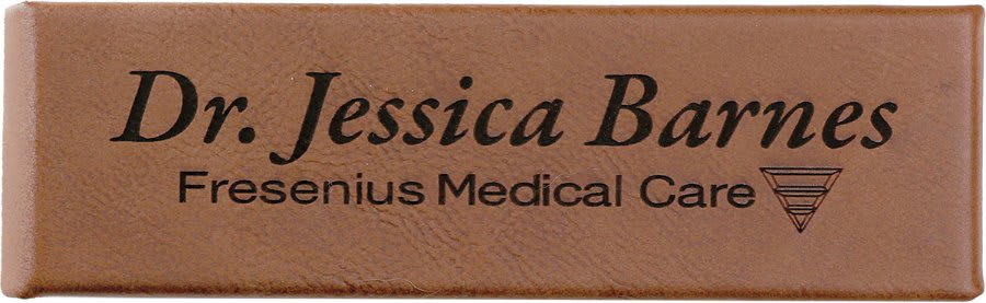 6 1/2" x 2" Light Brown Laserable Leatherette Double Pen Case