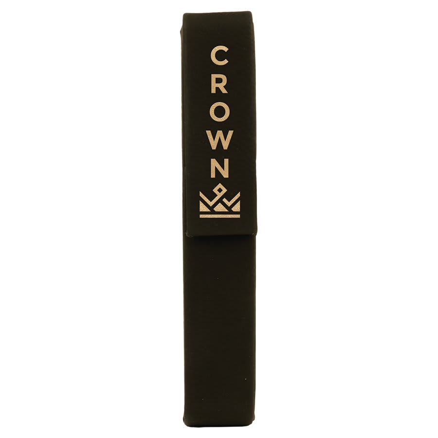 6 1/2" x 1" Black/Gold Laserable Leatherette Single Pen Case