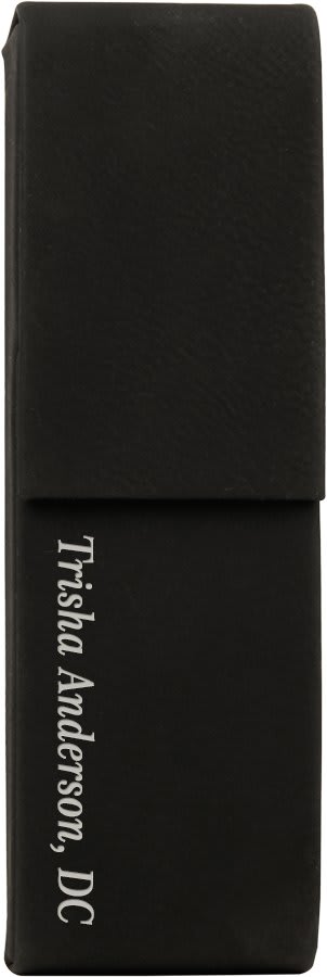 6 1/2" x 2" Light Brown Laserable Leatherette Double Pen Case