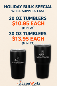 Thumbnail for Holiday Bulk Special – Custom Engraved Black Tumblers (20oz or 30oz)