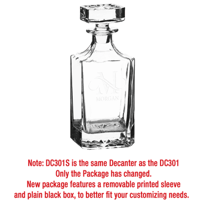 810ml Rectangle Glass Decanter with Printed Gift Box