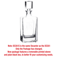 810ml Rectangle Glass Decanter with Black Gift Box and Printed Paper Sleeve (Same as DC351S with Printed Box)