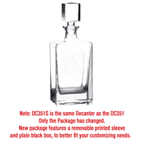 Thumbnail for 810ml Rectangle Glass Decanter with Black Gift Box and Printed Paper Sleeve (Same as DC351S with Printed Box)