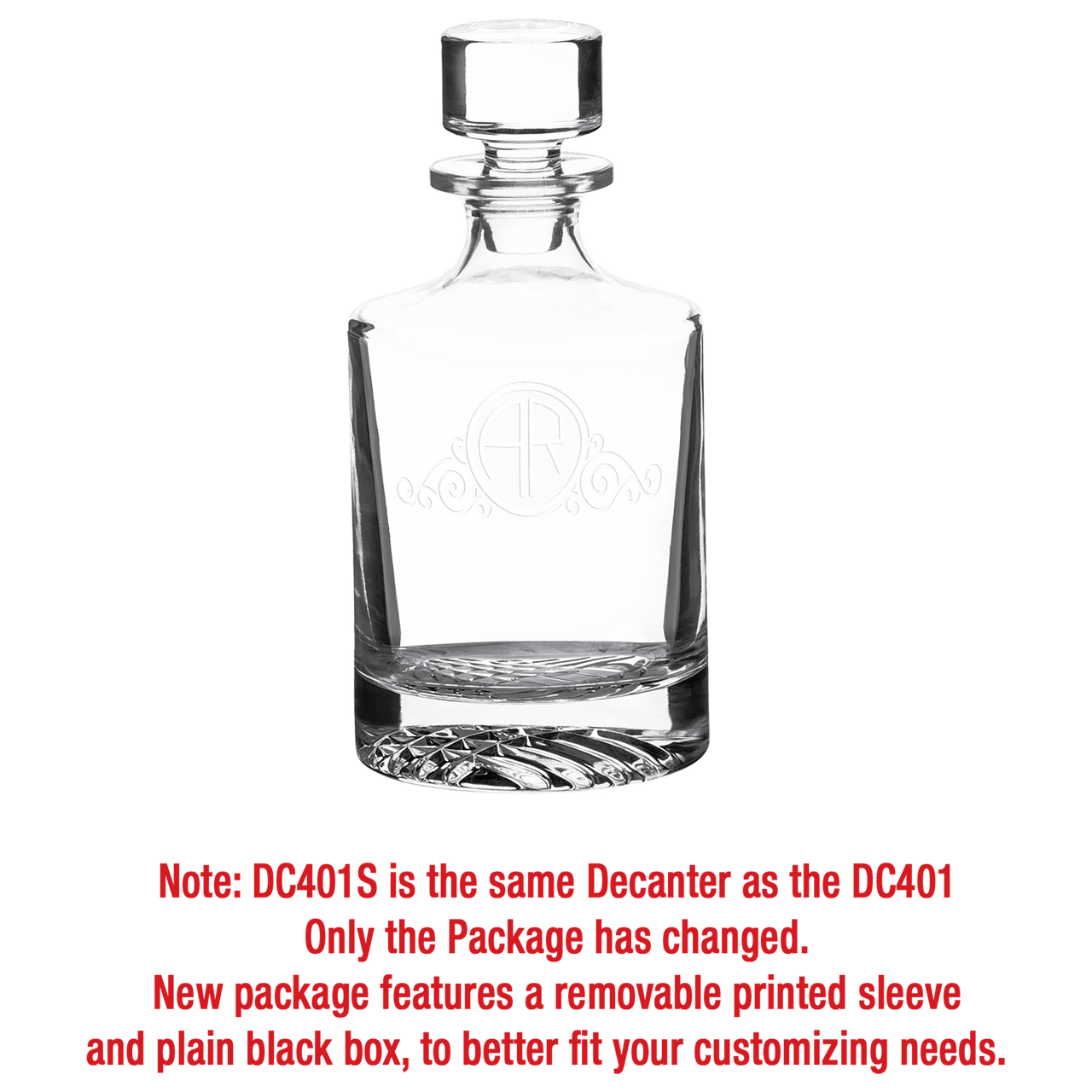 810ml Rectangle Glass Decanter with Black Gift Box and Printed Paper Sleeve (Same as DC351S with Printed Box)