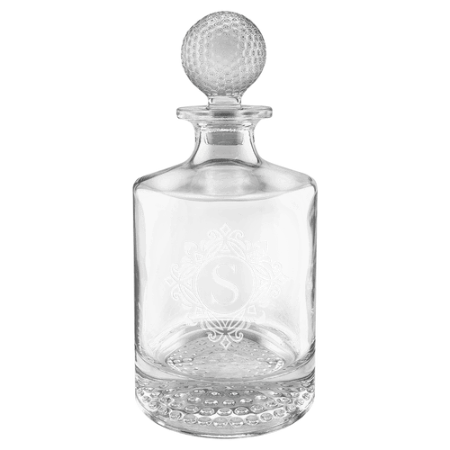 850ml Round Golf Glass Decanter in a Black Gift Box with Printed Paper Sleeve  (Decanter Only)