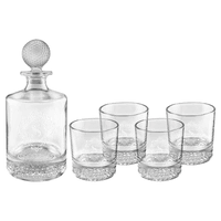 Thumbnail for 850ml Round Golf Glass Decanter Set with Four DG405S 9 oz. Golf Rocks Glasses in a Black Gift Box with a Printed Paper Sleeve