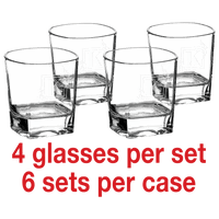 Thumbnail for 8 oz. Rectangle Rocks Glasses in a Gift Box (Same Glass as the DCG351 Decanter Set) Sold in Sets of 4, 6 Sets Per Case  (Gift Box has a White Sleeve)
