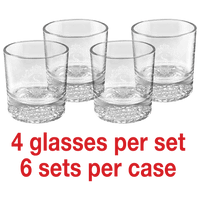 Thumbnail for 8 oz. Rocks Glasses in a Black Gift Box with Printed Paper Sleeve          Sold in Sets of 4, 6 Sets Per Case  (Same as DG351S with Printed Box)