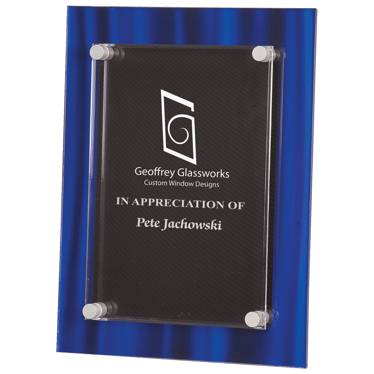 9" x 12" Blue Velvet Stand-Off Acrylic Plaque