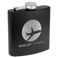 Thumbnail for 6 oz. Matte Red Powder Coated Laserable Stainless Steel Flask