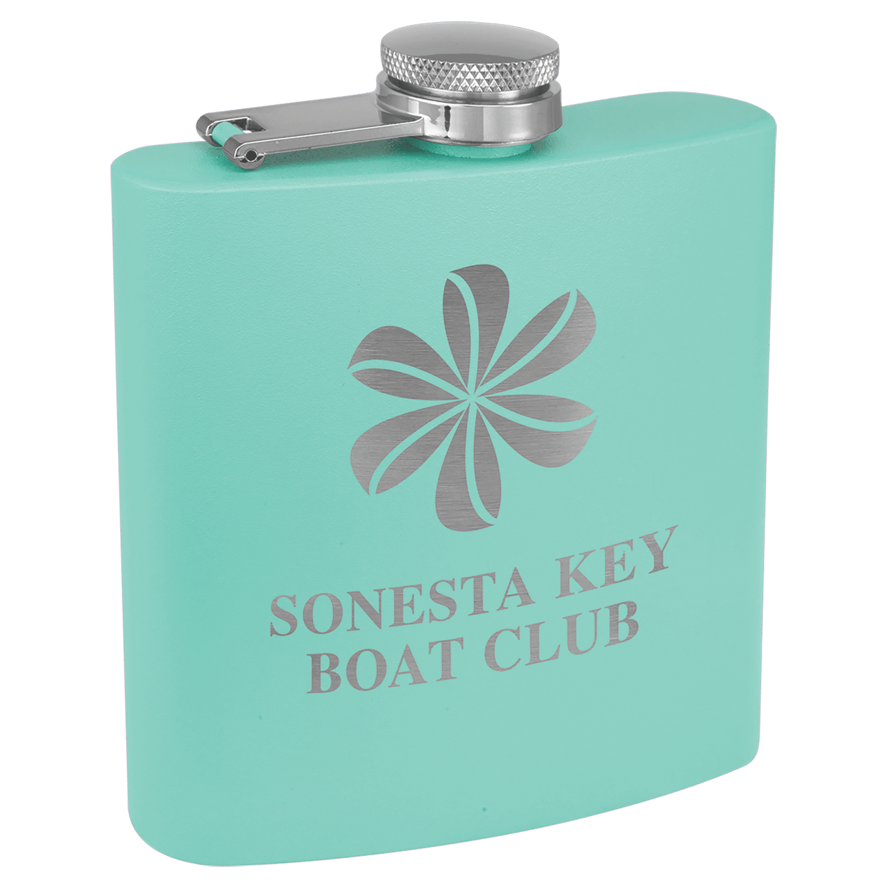 6 oz. Matte Red Powder Coated Laserable Stainless Steel Flask