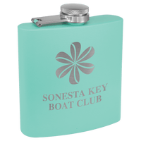 Thumbnail for 6 oz. Matte Red Powder Coated Laserable Stainless Steel Flask