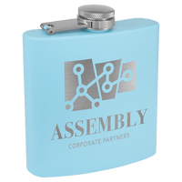 Thumbnail for 6 oz. Matte Red Powder Coated Laserable Stainless Steel Flask