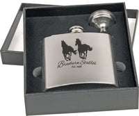 Thumbnail for 6 oz. Stainless Steel Flask Set in Black Presentation Box