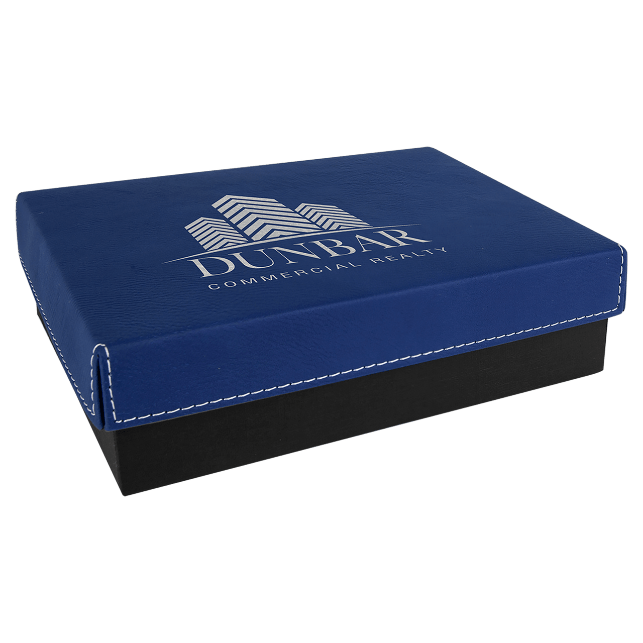 7 3/8" x 5 3/4" Gray Gift Box with Laserable Leatherette Lid