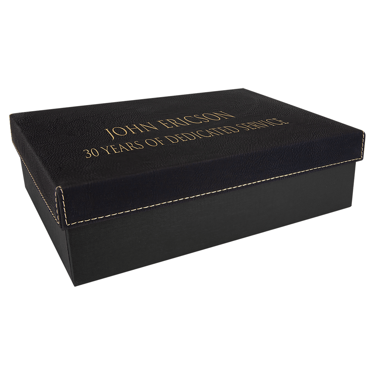 9 3/4" x 7" Gray Gift Box with Laserable Leatherette Lid
