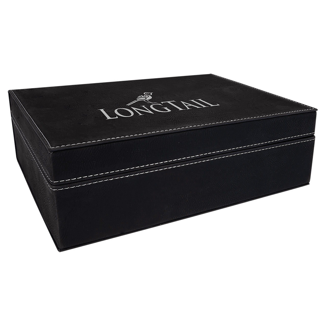10 1/4" x 7 1/2" Black/Gold Laserable Leatherette Premium Gift Box