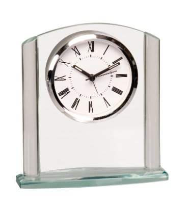 7" Square Glass Clock with Top