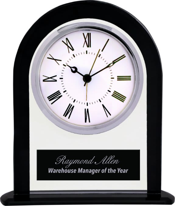6 1/2" Arch Glass Clock