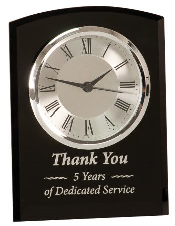 7" Square Glass Clock with Top