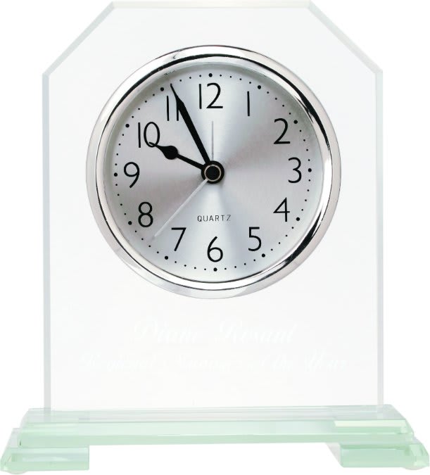 7" Square Glass Clock with Top