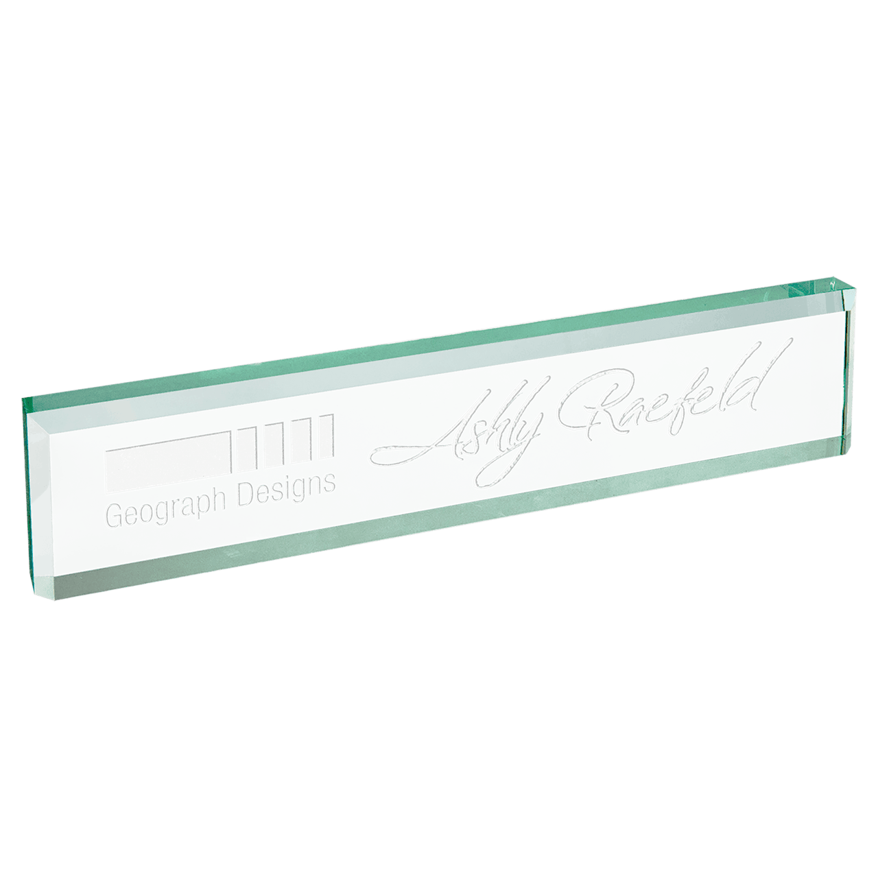 8" x 2" Jade Glass Desk Wedge