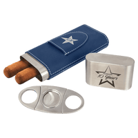 Thumbnail for Bamboo Laserable Leatherette Cigar Case with Cutter