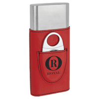 Thumbnail for Bamboo Laserable Leatherette Cigar Case with Cutter