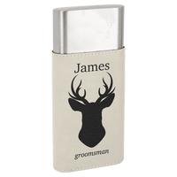 Thumbnail for White Laserable Leatherette Cigar Case with Cutter