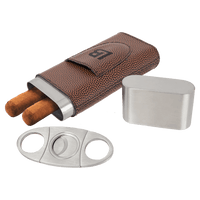Thumbnail for Basketball Laserable Leatherette Cigar Case with Cutter