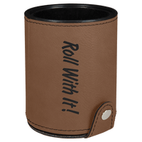 Thumbnail for Dark Brown Laserable Leatherette Dice Cup with 5 Dice
