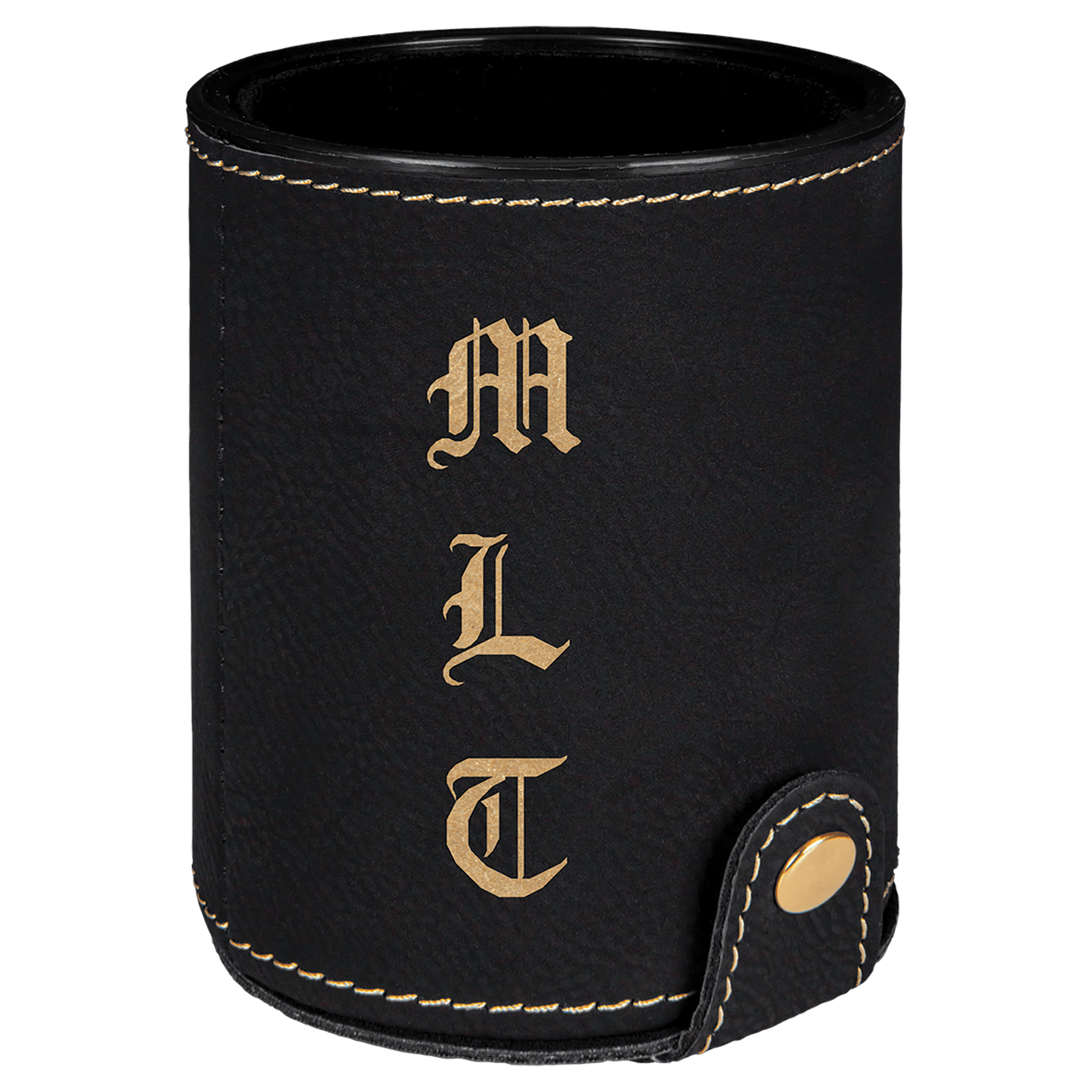 Dark Brown Laserable Leatherette Dice Cup with 5 Dice