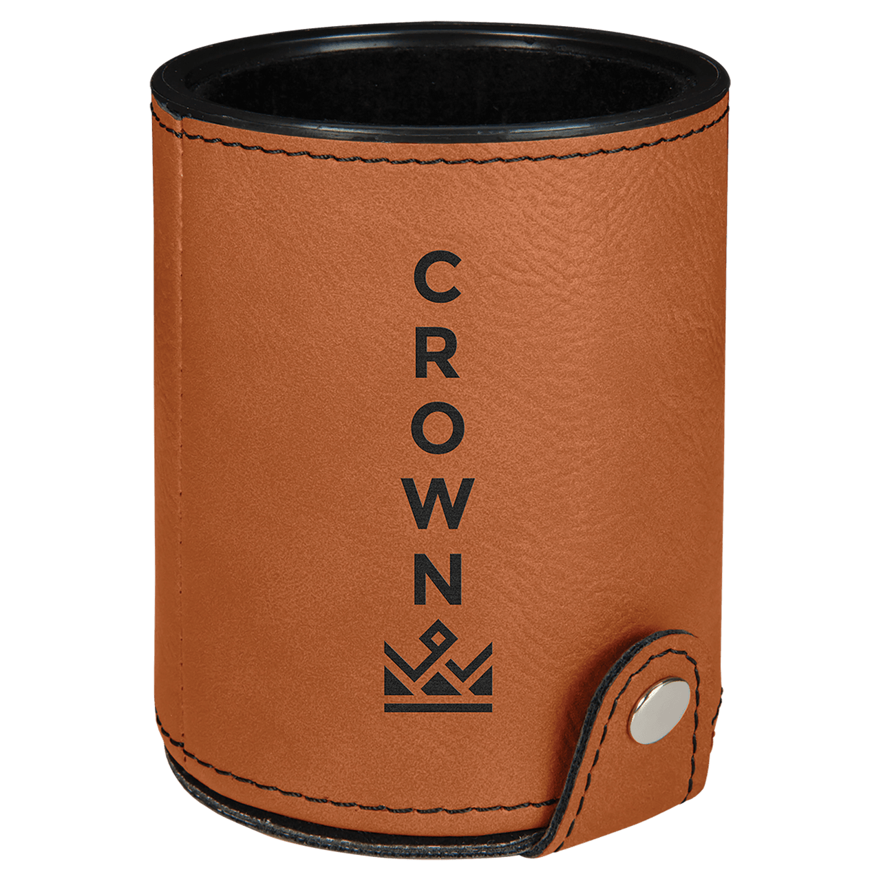 Dark Brown Laserable Leatherette Dice Cup with 5 Dice