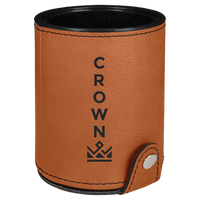 Thumbnail for Dark Brown Laserable Leatherette Dice Cup with 5 Dice