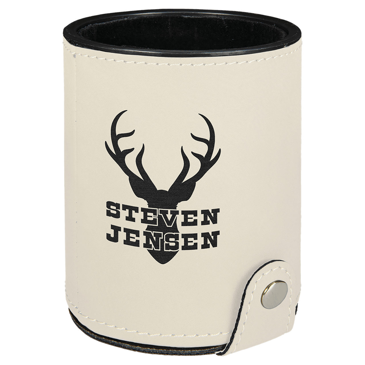 Dark Brown Laserable Leatherette Dice Cup with 5 Dice