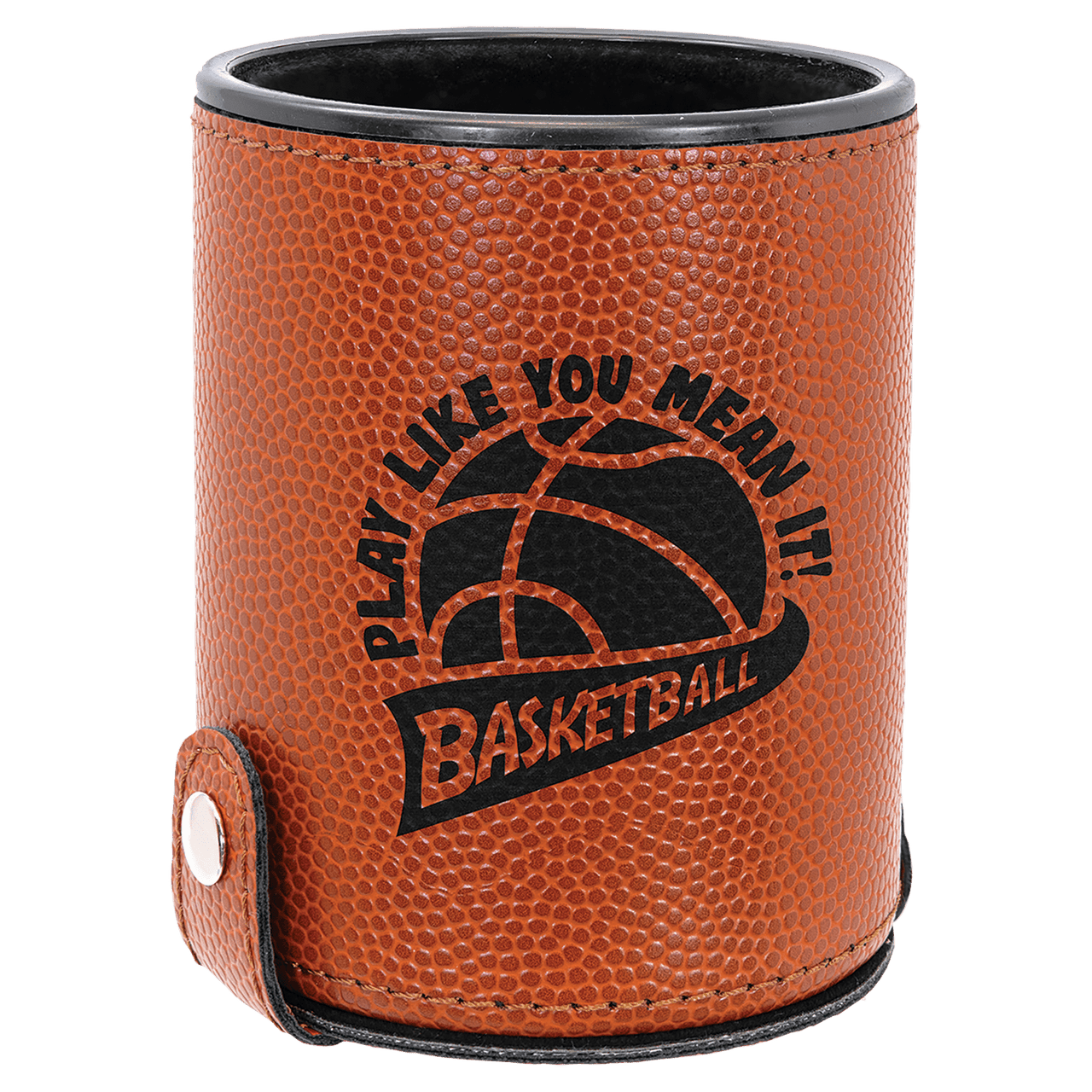 Basketball Laserable Leatherette Dice Cup with 5 Dice