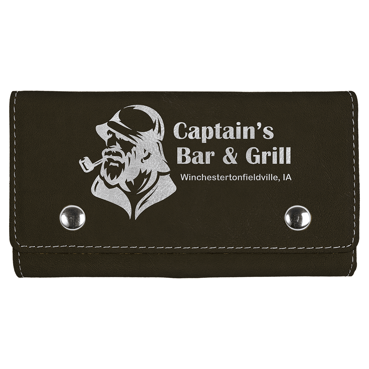 Dark Brown Laserable Leatherette Card & Dice Set
