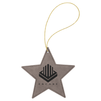 Thumbnail for Blue/Silver Laserable Leatherette Star Ornament with Silver String