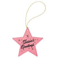 Thumbnail for Blue/Silver Laserable Leatherette Star Ornament with Silver String
