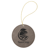 Thumbnail for Rawhide Laserable Leatherette Round Ornament with Gold String