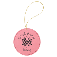 Thumbnail for Rawhide Laserable Leatherette Round Ornament with Gold String