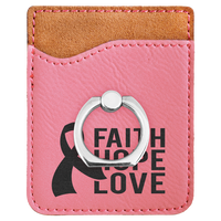 Thumbnail for Dark Brown Laserable Leatherette Phone Wallet with Silver Ring