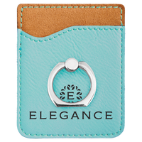 Thumbnail for Dark Brown Laserable Leatherette Phone Wallet with Silver Ring
