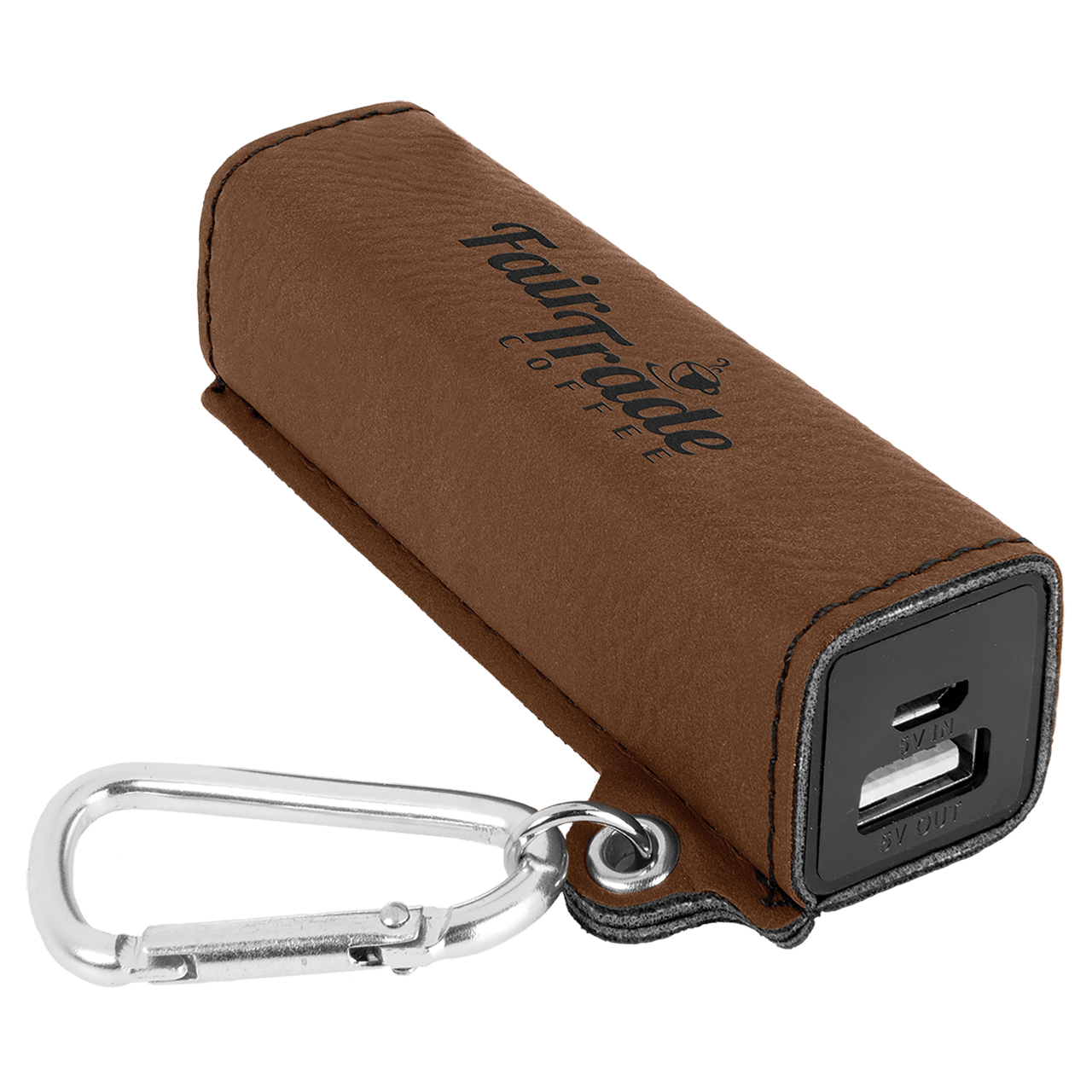 Rawhide Laserable Leatherette 2200 mAh Power Bank with USB-C Cord