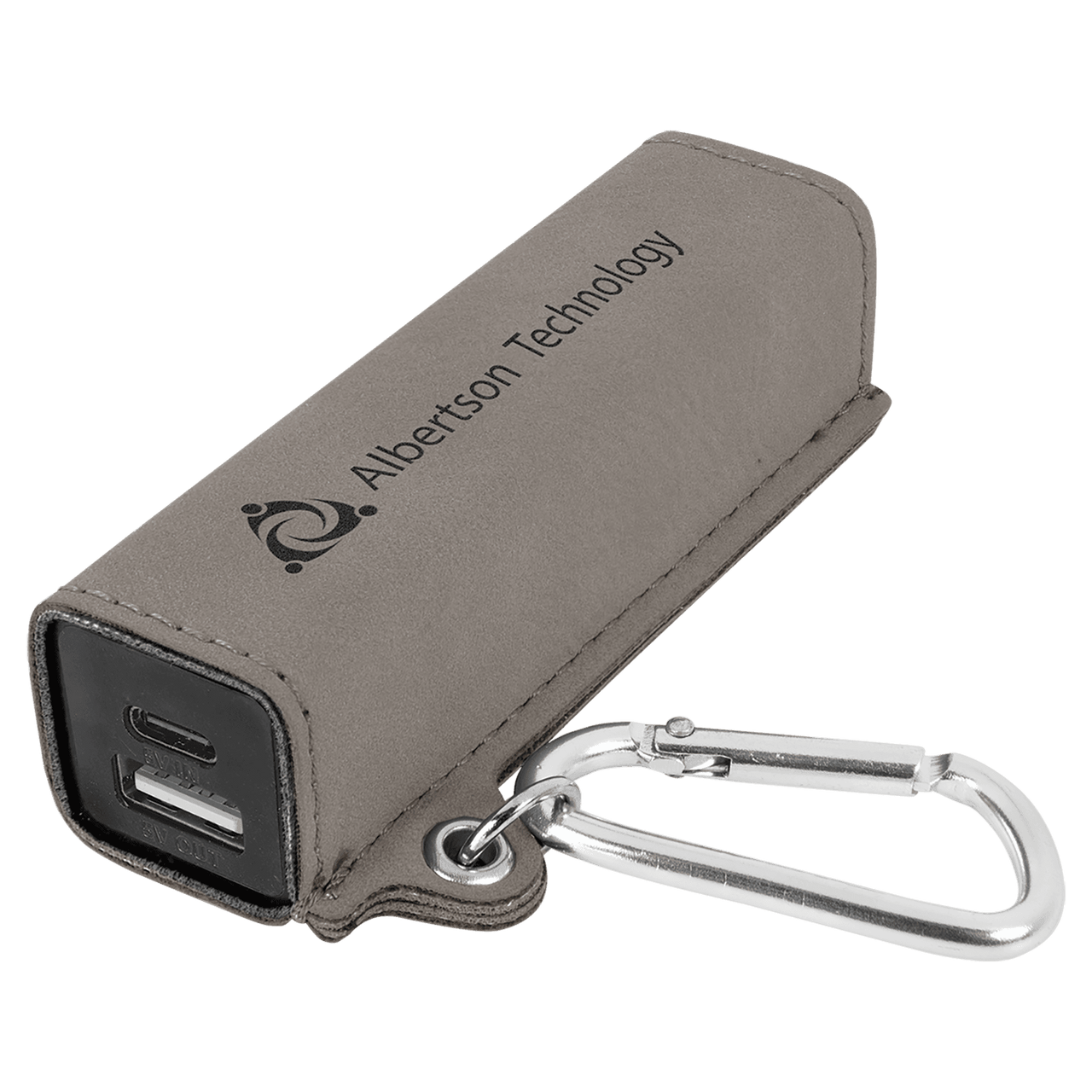 Rawhide Laserable Leatherette 2200 mAh Power Bank with USB-C Cord
