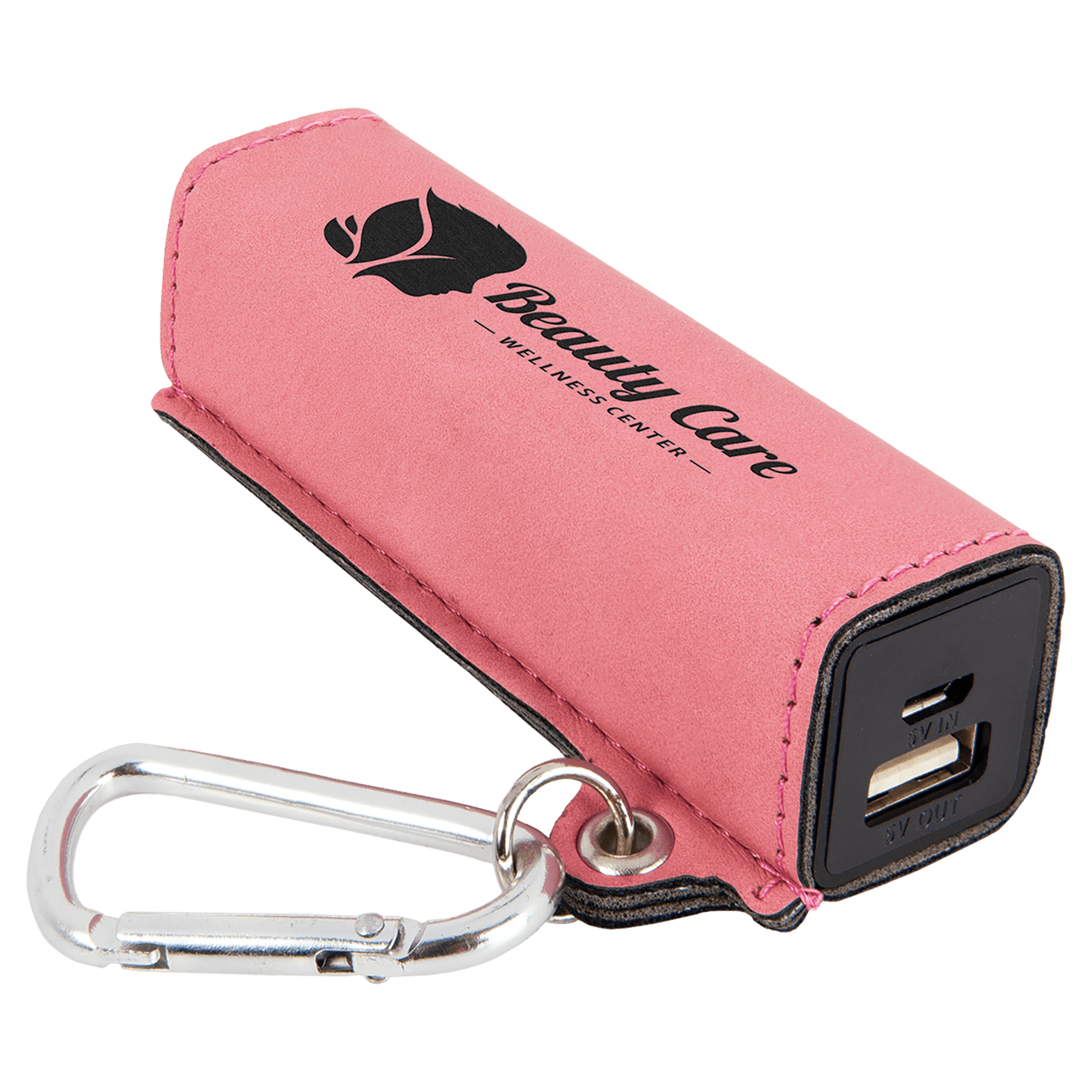 Rawhide Laserable Leatherette 2200 mAh Power Bank with USB Cord