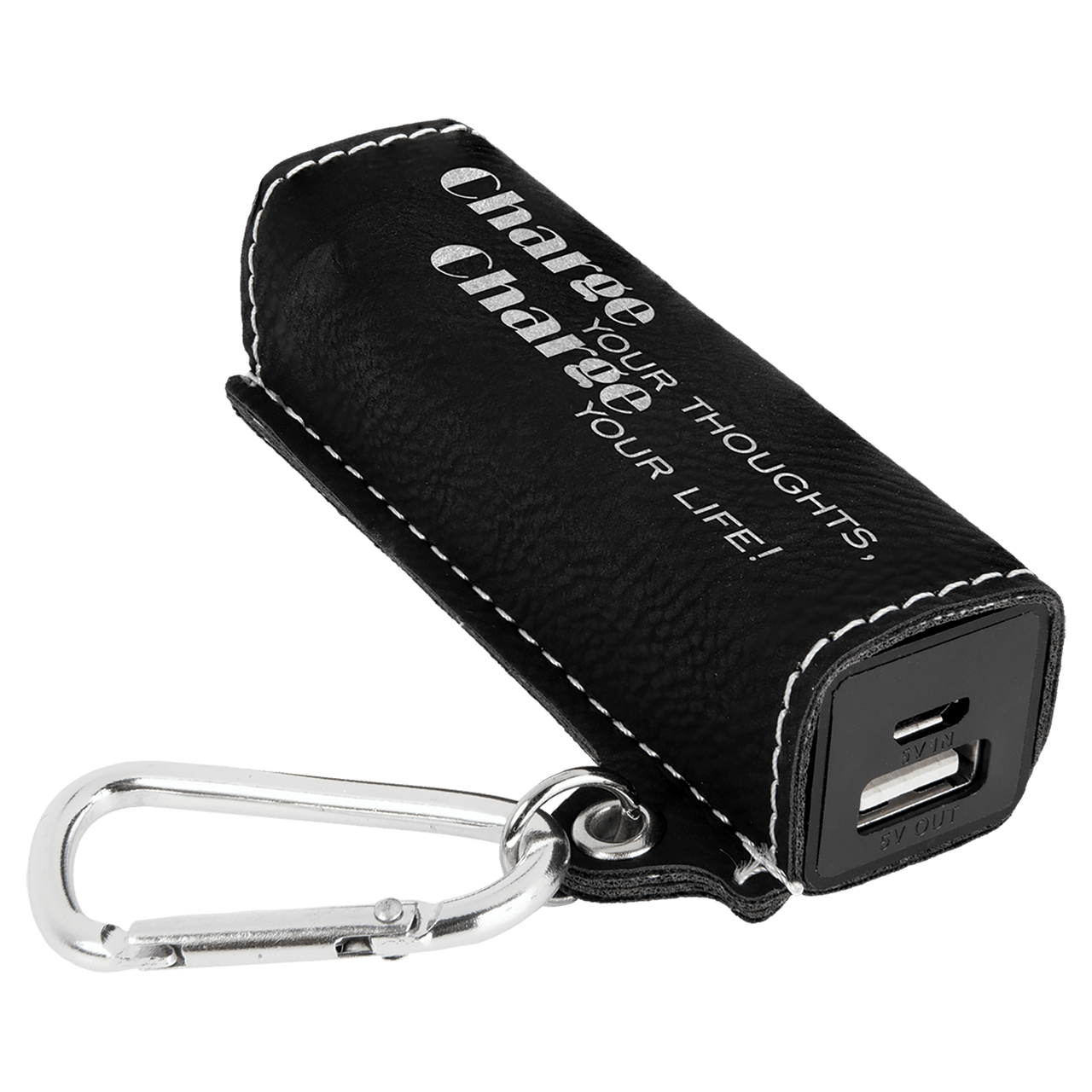Rawhide Laserable Leatherette 2200 mAh Power Bank with USB Cord