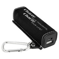 Thumbnail for Rawhide Laserable Leatherette 2200 mAh Power Bank with USB Cord