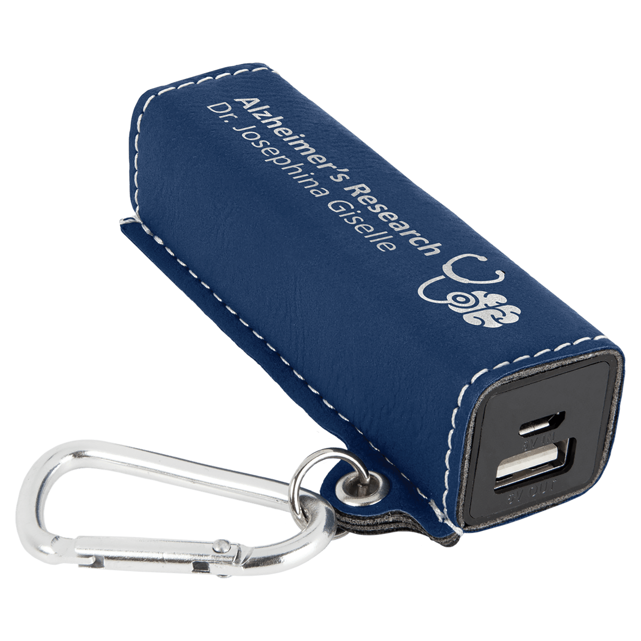 Rawhide Laserable Leatherette 2200 mAh Power Bank with USB Cord