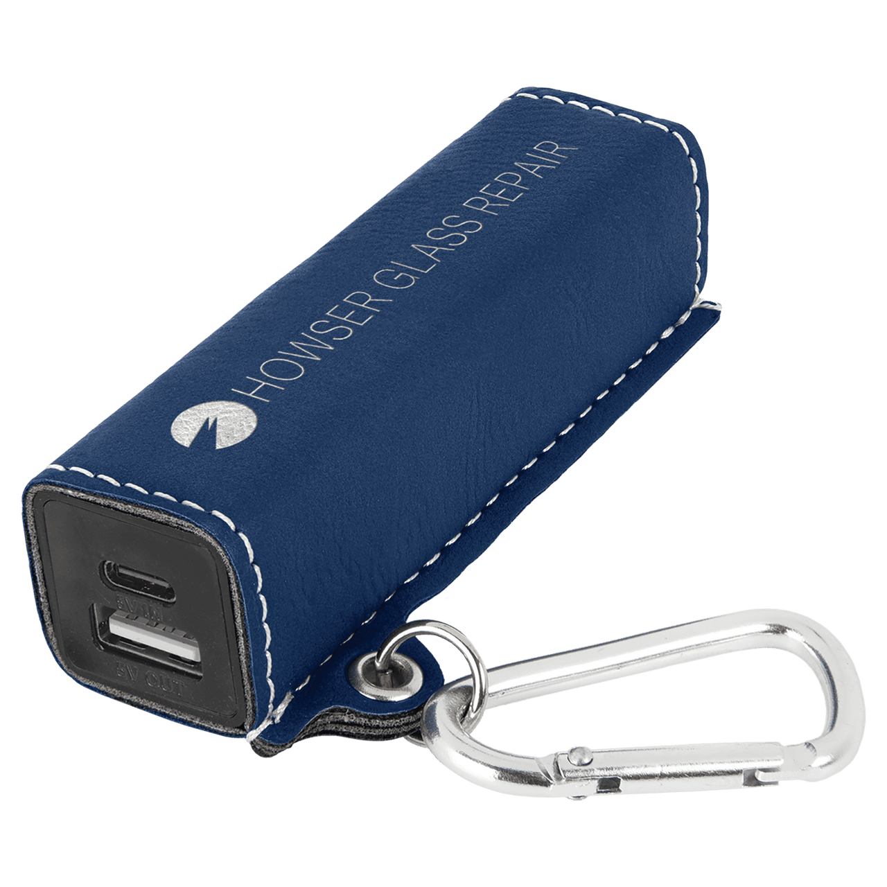 Rawhide Laserable Leatherette 2200 mAh Power Bank with USB-C Cord